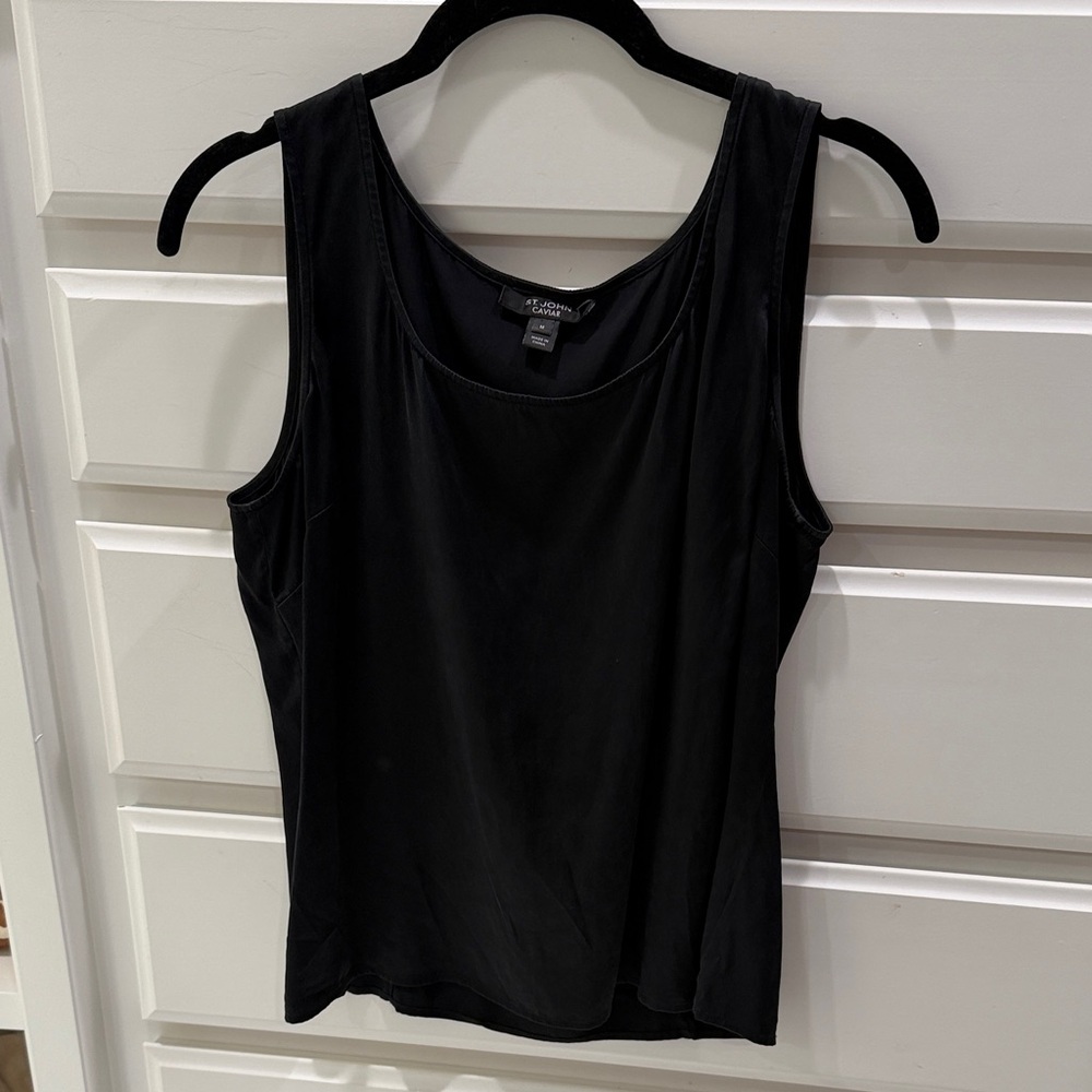 St. John Black Silk Top